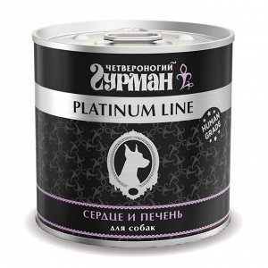 Четвероногий Гурман Platinum конс 240гр для собак Сердце Печень Желе
