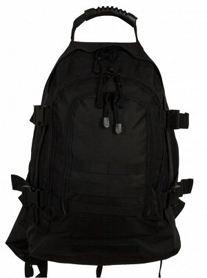 Черный армейский рюкзак 3-Day Expandable Backpack 08002A Black (40-60 л) - Вместительные отсеки снабжены прочной молнией, стропы MOLLE для дополнительного снаряжения и аксессуаров. Объем рюкзака регул