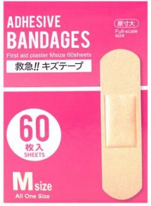 419481  "DAISO" Пластыри для ран, размер М, 60 шт.