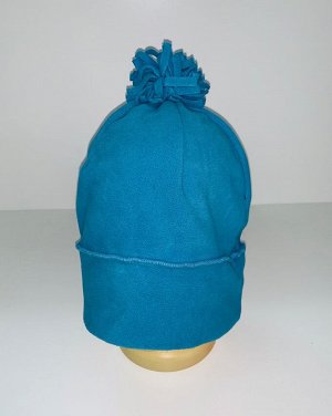 Голубая шапка с помпоном  №4074