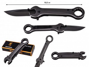 Нож с комбинированным ключом Frost Cutlery FC12 Wrench Knife Linerlock Gray (Новинка! Складной нож с рожковым и накидным гаечным ключом! Удобнейший инструмент 3-в-1! Только в нашем магазине по промо-ц