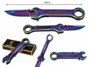 Нож с гаечными ключами Frost Cutlery FC12 Wrench Knife Linerlock Gray RB (Хит! Складной нож с накидным и рожковым гаечным ключом! В России представлен только в нашем магазине!) № 1101