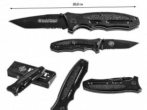 Складной нож Smith & Wesson Extreme Ops CK33TBS (США) (Добротный фолдер из твердой углеродной стали с клинком "танто" и частичной серрейторной заточкой. Шикарная цена по специальной акции!) №461