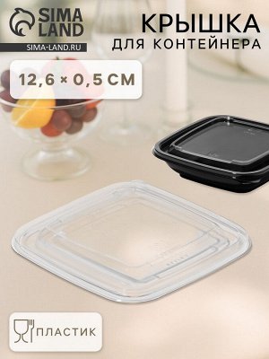 Крышка для контейнера одноразовая, ЮПК-1212, пластик, 12.6x0.5 см, прозрачная
