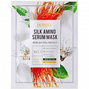 Petitfee Лифтинг-маска для лица с протеинами шелка Silk Amino Serum Mask