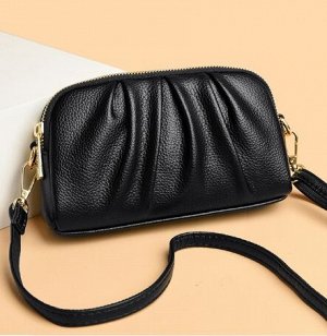 COSMOСOLLECTION_BAGS Сумка-конверт из натур.кожи как клатч и на плечо, черный