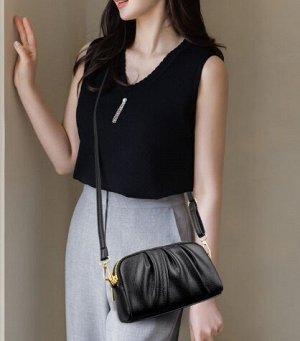 COSMOСOLLECTION_BAGS Сумка-конверт из натур.кожи как клатч и на плечо, черный