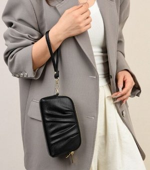 COSMOСOLLECTION_BAGS Сумка-конверт из натур.кожи как клатч и на плечо, черный