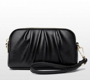 COSMOСOLLECTION_BAGS Сумка-конверт из натур.кожи как клатч и на плечо, черный