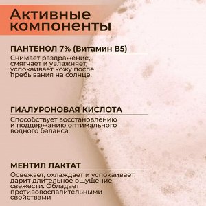 KRASSA MED PANTHENOL 7% Пенка после загара для всей семьи с гиалуроновой кислотой охлаждающая, 150 мл