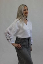 Женский блузон Лен 100%, прямого силуэта