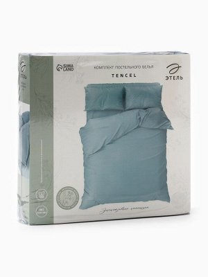 Постельное бельё Этель 2сп Tencel 180*210см, 220*245см, 50*70см-2шт, цвет серо-голубой