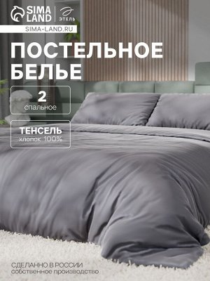 Постельное бельё Этель 2сп Tencel 180*210см, 220*245см, 50*70см-2шт, цвет серый