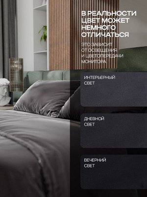 Постельное бельё Этель 2сп Tencel 180*210см, 220*245см, 50*70см-2шт, цвет чёрный