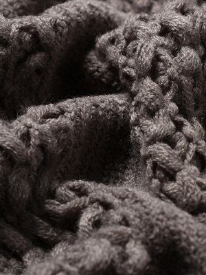 Плед с бахромой «Этель» Gray knit, 130x170 см, серый, акрил 100%