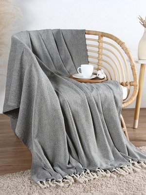 Плед с кисточками «Этель. Зигзаг», 220x240 см, плотность 270 г/м²