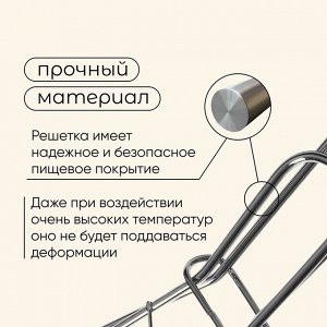 Решётка - гриль для рыбы maclay, 30x12 см, хромированная сталь, для мангала