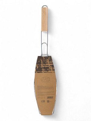 Решётка - гриль для рыбы maclay, 30x12 см, хромированная сталь, для мангала