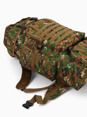Рюкзак тактический туристический Adventure, 70 л, с карманами, расцветка пиксели, зелёный