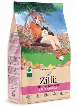 Zillii для собак Adult Small Breed для мелких пород Индейка Утка 800г