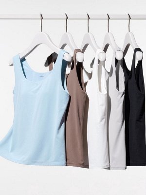 UNIQLO AIRism - базовая майка с чашечками - 71 PURPLE