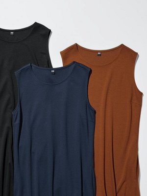 UNIQLO - длинное прямое платье без рукавов - 69 NAVY