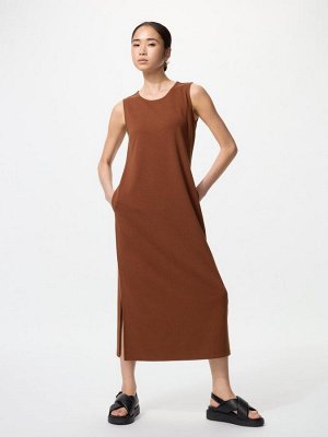 UNIQLO - длинное прямое платье без рукавов - 35 BROWN