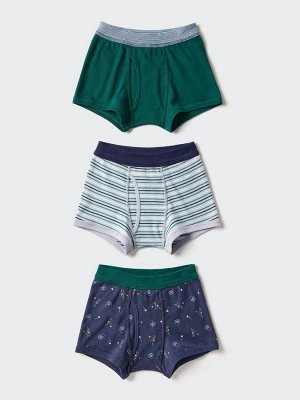 UNIQLO - детские боксеры из мягкого хлопка (3 шт.) - 54 GREEN