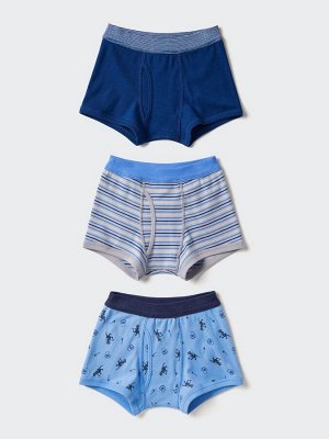 UNIQLO - детские боксеры из мягкого хлопка (3 шт.) - 63 BLUE
