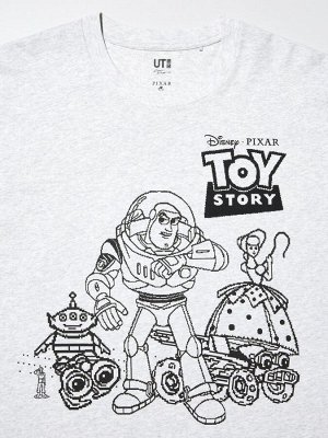 UNIQLO - коллекционная футболка Toy Story в винтажном стиле - 03 GRAY