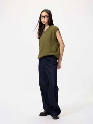 UNIQLO - вязаный жилет с V-образным вырезом - 31 BEIGE