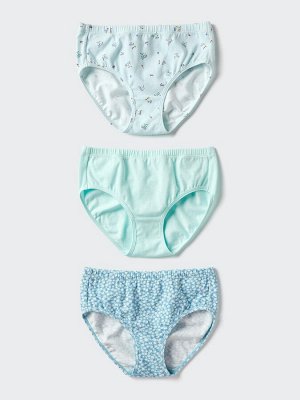 UNIQLO - комплект из 3 трусиков для девочек из эластичного хлопка - 51 GREEN