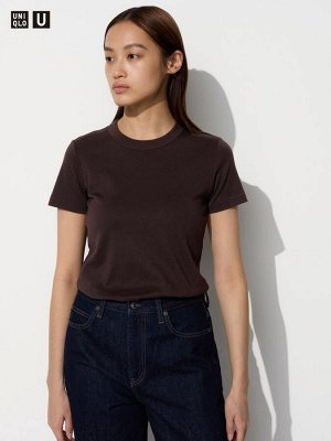 UNIQLO - футболка стандартного кроя с круглым вырезом - 39 DARKBROWN