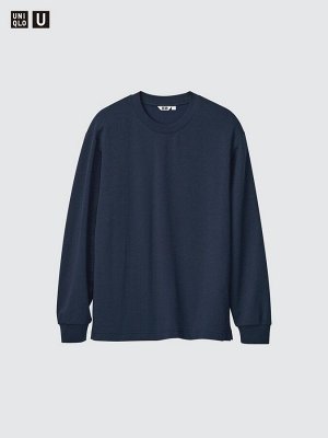 UNIQLO U - хлопковая кофта AIRism с круглым вырезом - 77 PURPLE