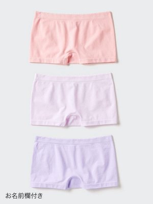 UNIQLO AIRism - комплект из 3 бесшовных трусиков-шорт для девочек - 70 LIGHTPURPLE