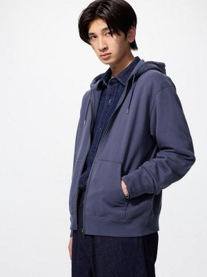 UNIQLO - хлопковая толстовка унисекс с капюшоном - 67 BLUE