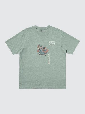 UNIQLO - футболка с героями из гравюр укиё-э (Бостонский музей искусств) - 53 GREEN