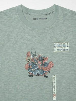 UNIQLO - футболка с героями из гравюр укиё-э (Бостонский музей искусств) - 53 GREEN