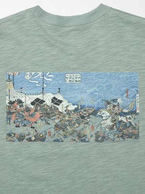 UNIQLO - футболка с героями из гравюр укиё-э (Бостонский музей искусств) - 53 GREEN