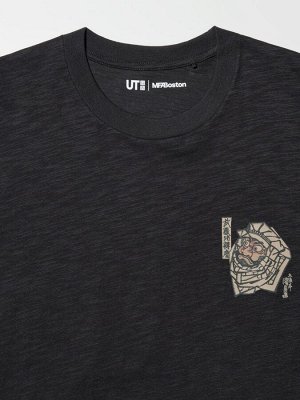 UNIQLO - футболка с героями из гравюр укиё-э (Бостонский музей искусств) - 09 BLACK