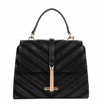 SOLID FLAP TOP HANDBAG