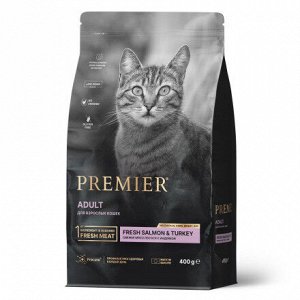 Premier для кошек Adult Лосось Индейка 400гр