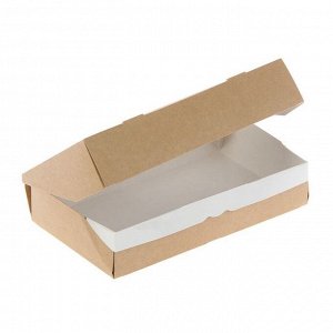 Коробка для десертов с окном Крафт 20х12х4 см