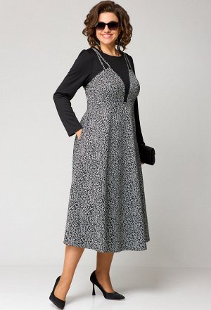 Платье EVA GRANT 7220С чёрный леопард