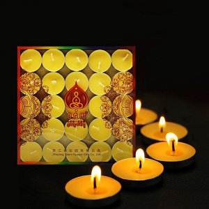 Свеча чайная из топленого масла Гхи "Bodhi Light" (упаковка, 100 шт.)