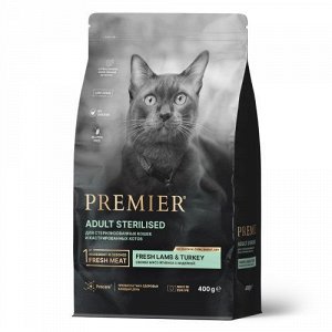Premier для кошек Sterilised для для кастрированных и стерилизованных Ягненок Индейка 400гр