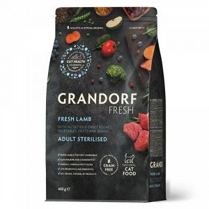 Grandorf Fresh для кошек Sterilised для кастрированных и стерилизованных Ягненок Батат 400гр