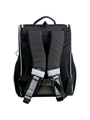 Ранец школьный Grizzly, RAm-584 33x25x13, мешок для обуви, черный