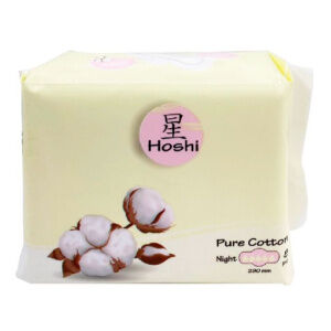 Прокладки гигиенические д/критич.дней ночные HOSHI Pure Cotton Night Use (290мм), 8шт (Производство Китай), шт