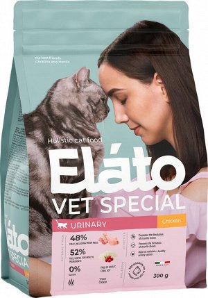 Элато/Elato Holistic Vet Special корм для кошек с курицей Уринари 300г